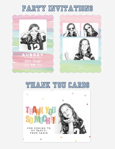 Kids Party Invitations | Personality Portraits | Confetti Jar