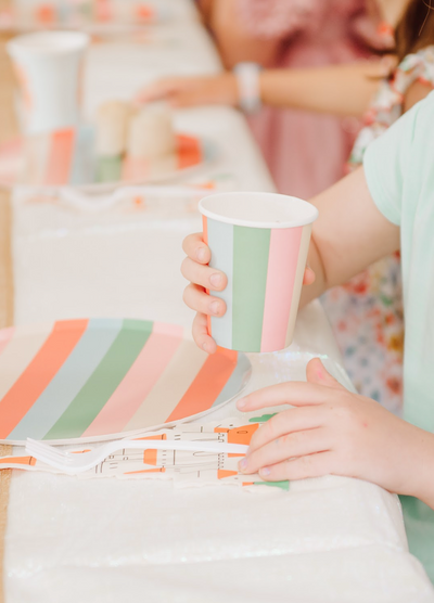 Striped Plates x12 Bright Bold Party Paper Plates Every Occasion
