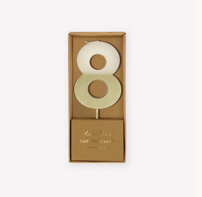 Gold Dipped Number Candle