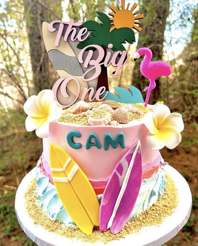 First Birthday Party Cake | Beach Theme | Confetti Jar