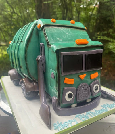 Garbage Truck Themed Birthday Cake | Confetti Jar