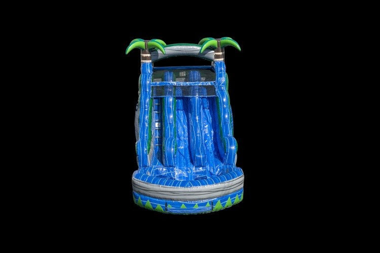 15' Blue Crush Dual Lane Water Slide