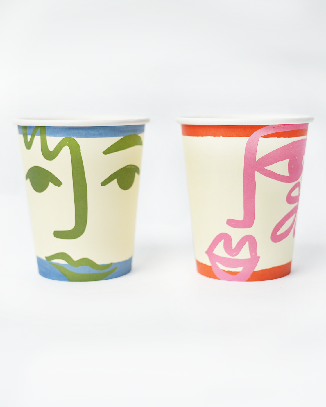 Face Party Cups (x 12) - Art Party Theme - Confetti Jar