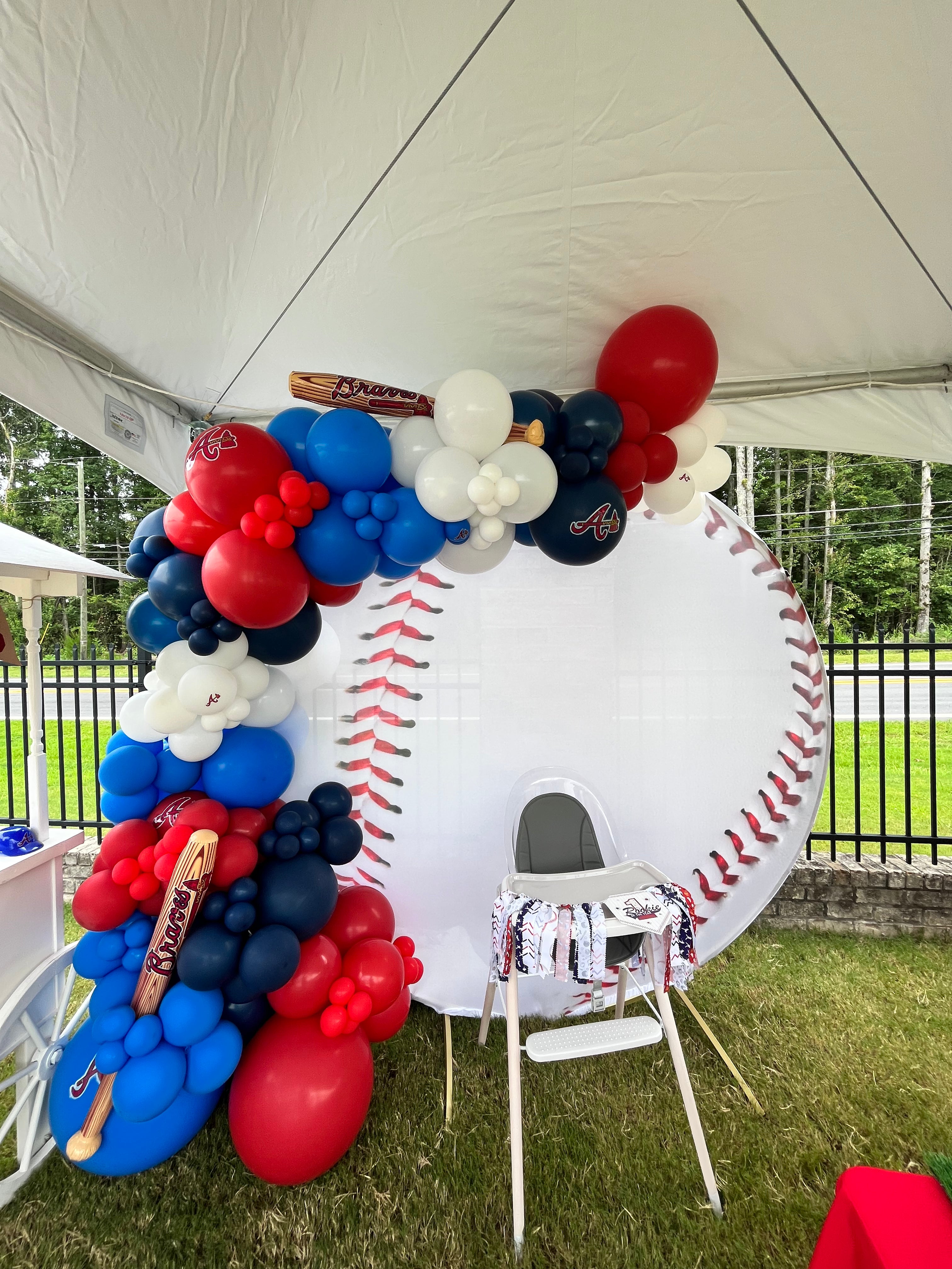 Baseball Backdrop with Balloons