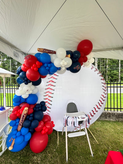Baseball Backdrop with Balloons