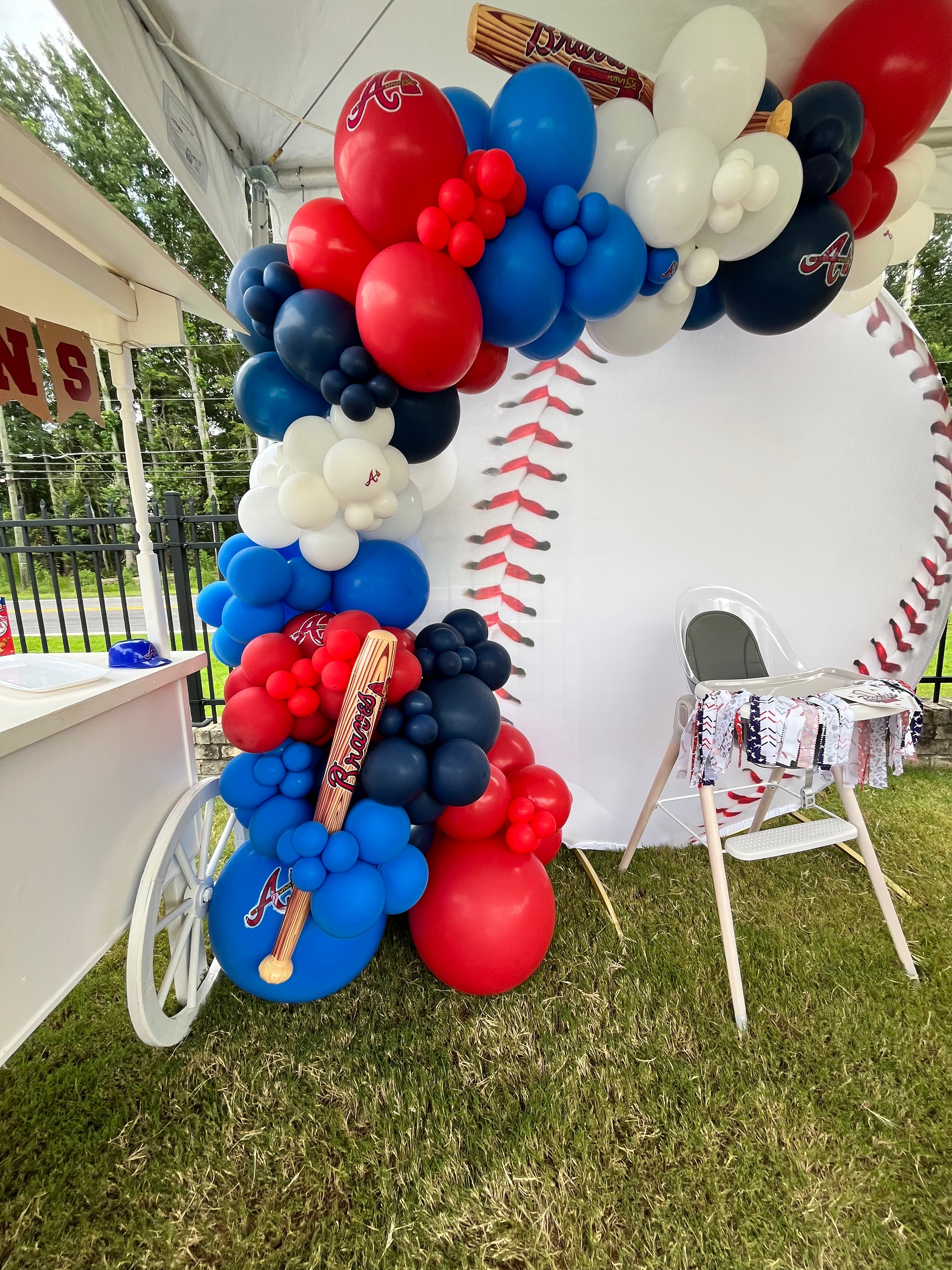 Baseball Backdrop with Balloons