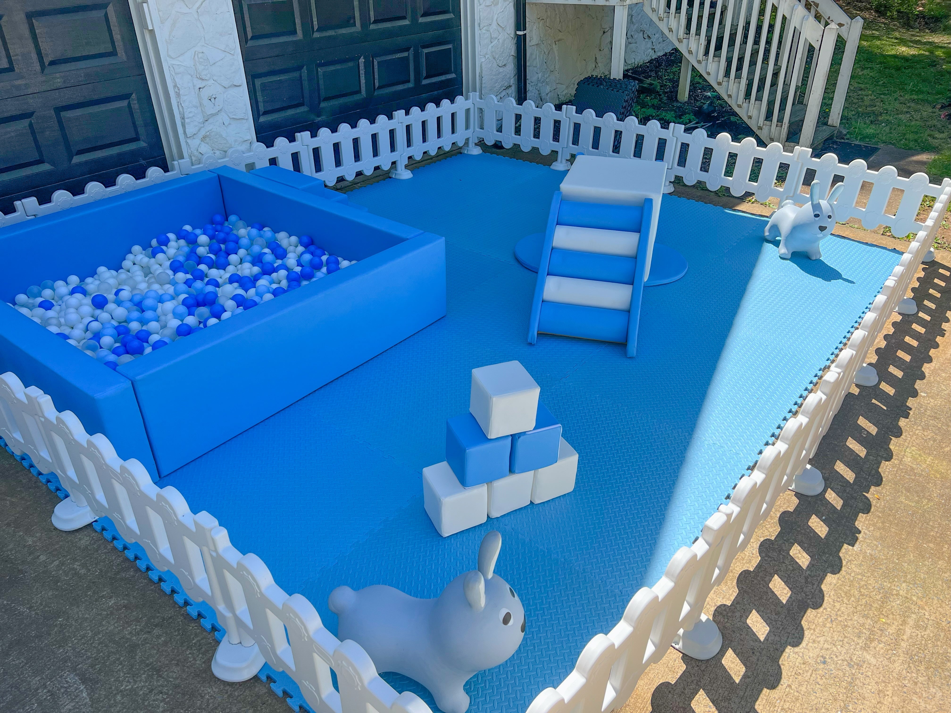 Blue Ball Pit Fun Zone with 6'x6' Ball Pit