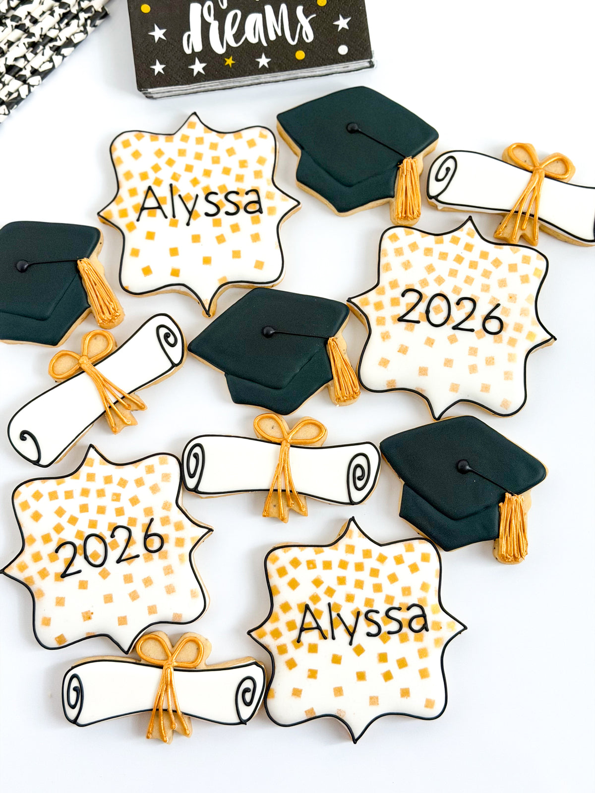 Classic Graduation Sugar Cookies