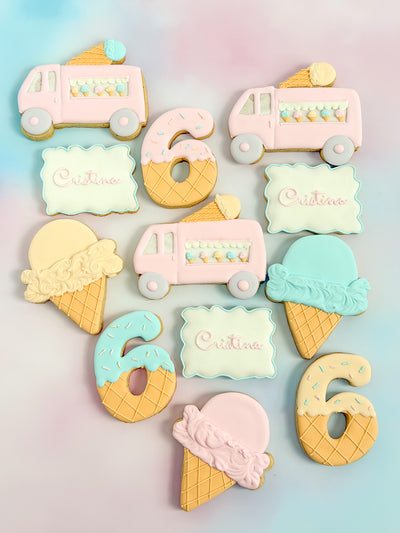 Custom Ice Cream Cookies | Personalized Birthday Sugar Cookie Set