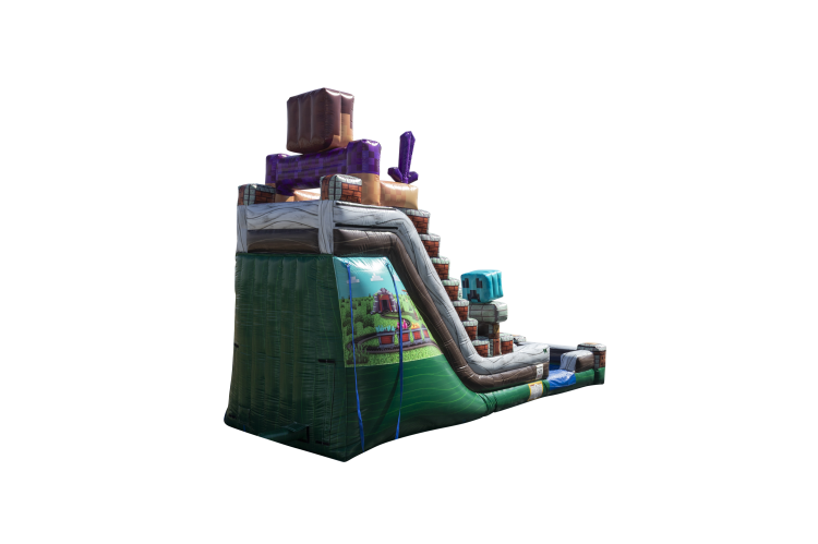 18' Minecraft Inflatable Water Slide Rental