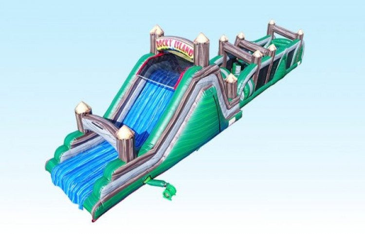 68' Rocky Island Obstacle Course and Slide