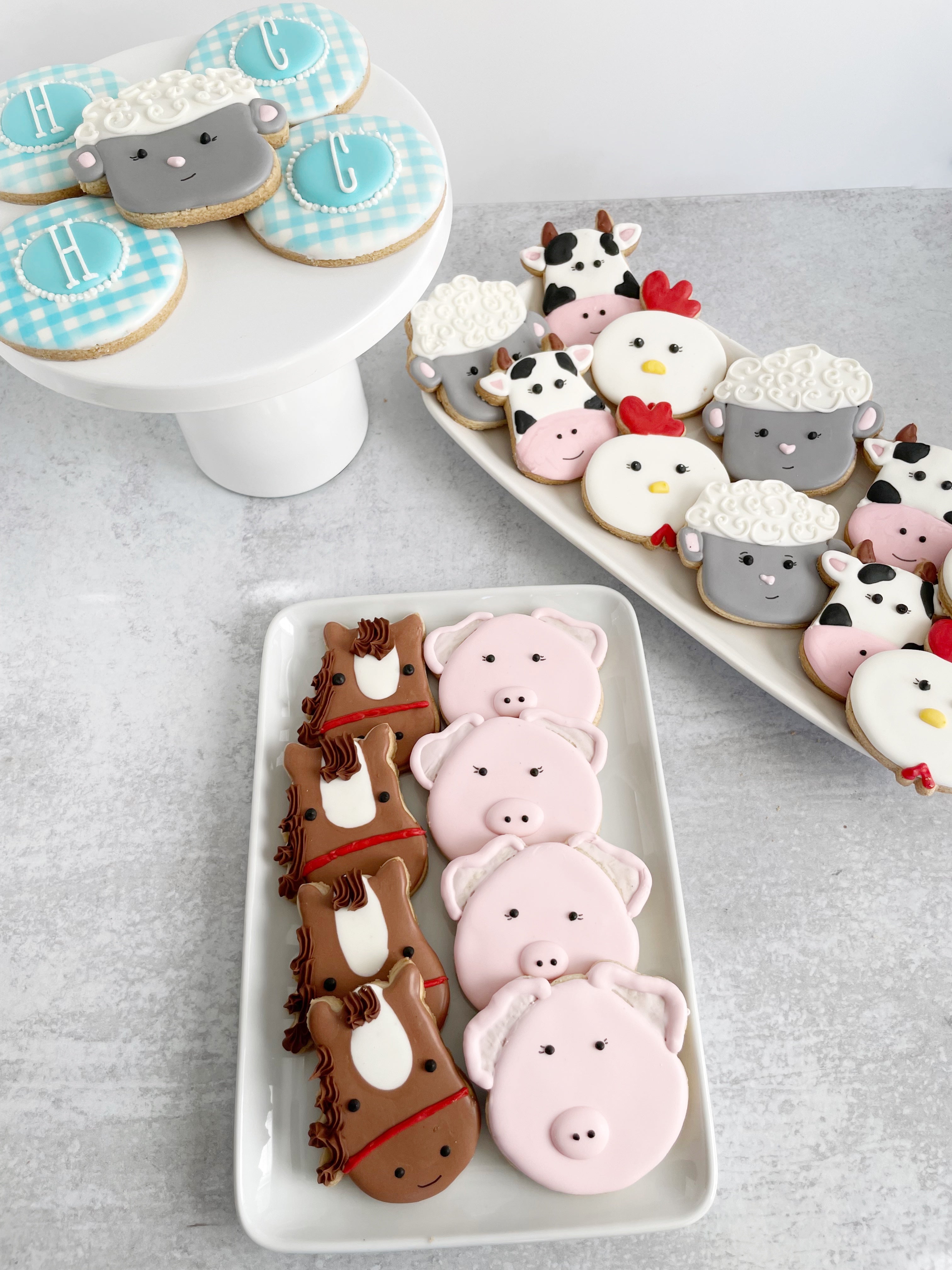 Farm Animal Personalized Birthday Cookies