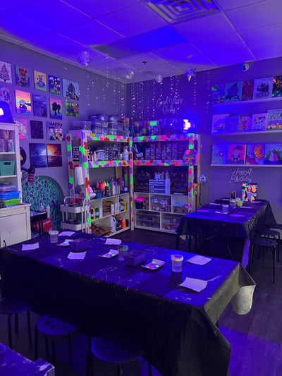 Glow Themed Art Party with Glowing Treats