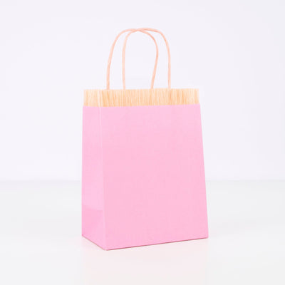 Pink Fringe Party Favor Bags