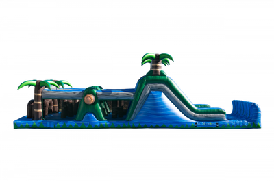 47' Blue Crush Obstacle Course with Dual Lane Slide
