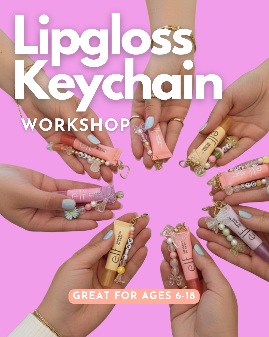 Lip Gloss Keychain Charm Bar