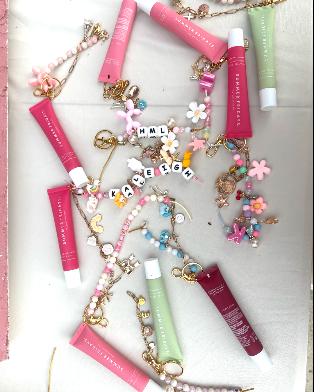 Lip Gloss Keychain Charm Bar