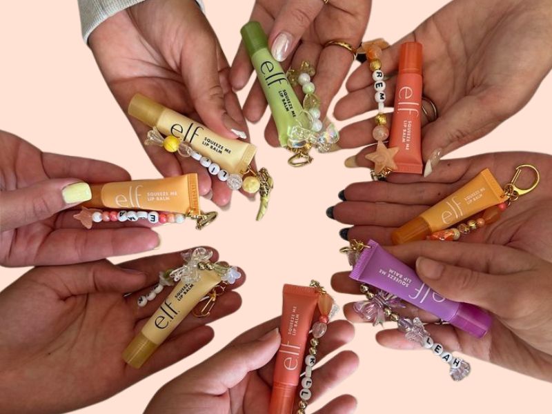 Lip Gloss Keychain Charm Bar
