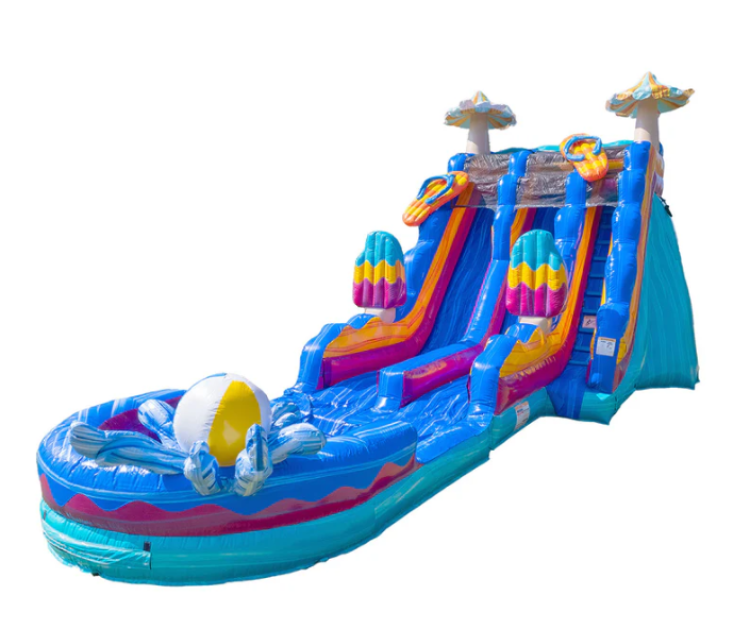 20' Pool Party Dual Lane Waterslide