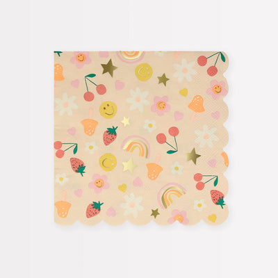 Happy Face Icons Large Napkins