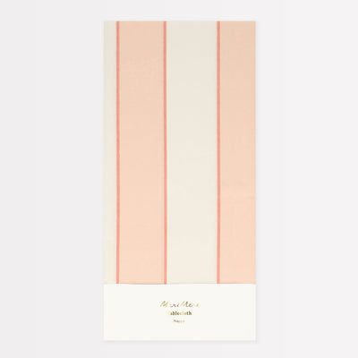Peach Striped Tablecloth