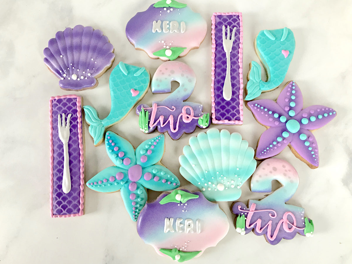 Mermaid or Under The Sea Birthday Party Cookies
