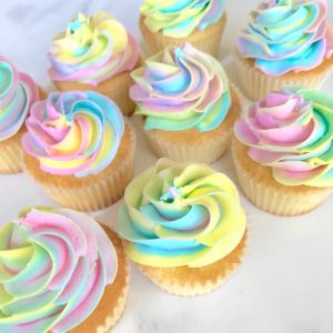 Multi-Color Swirl Cupcakes