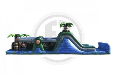 47' Blue Crush Obstacle Course with Dual Lane Slide
