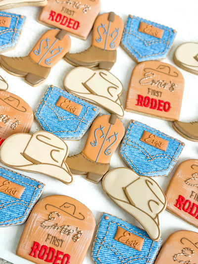 Personalized First Rodeo Birthday Cookies