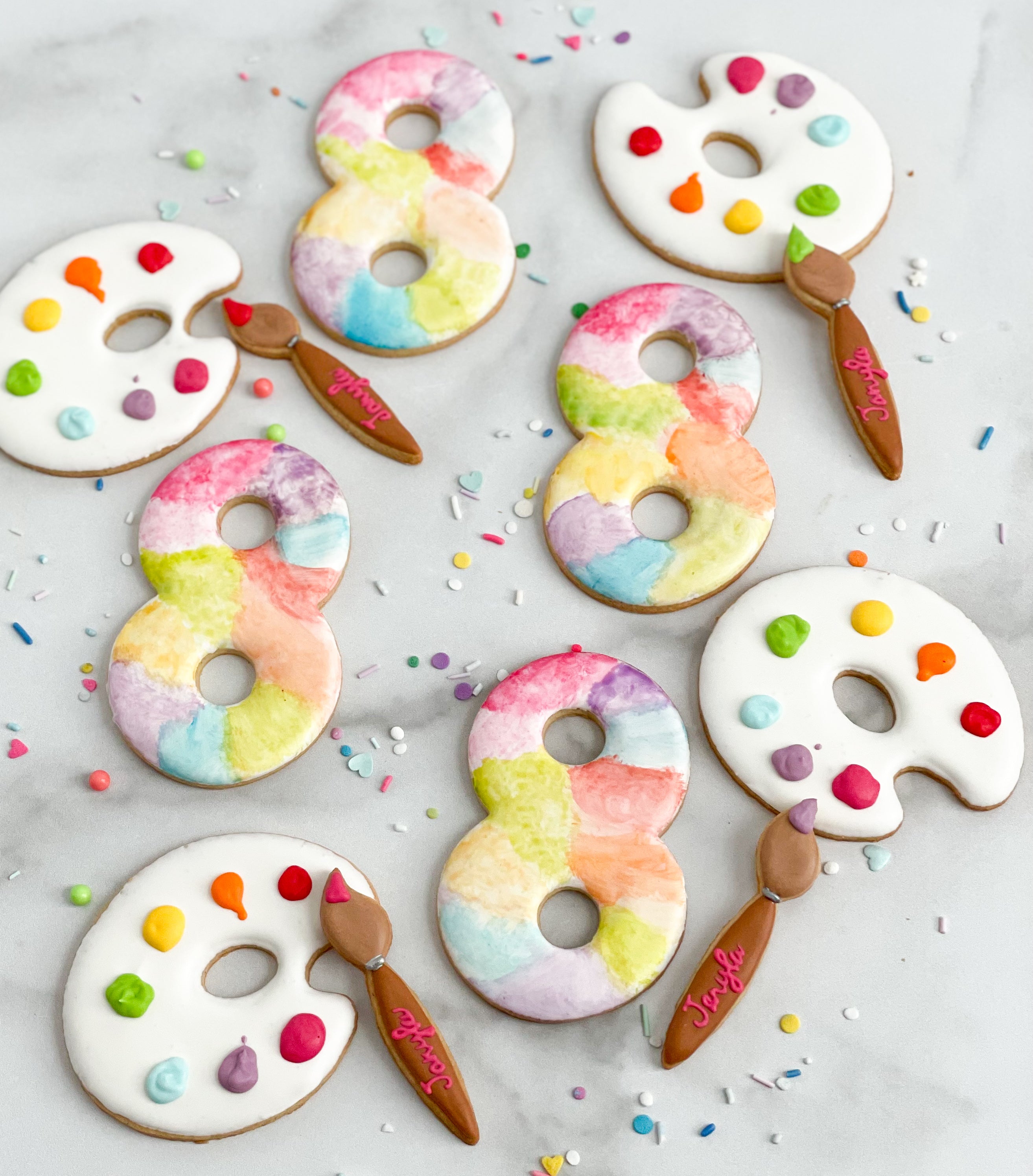 Personalized Paint Brush | Paint Palette Birthday Cookies