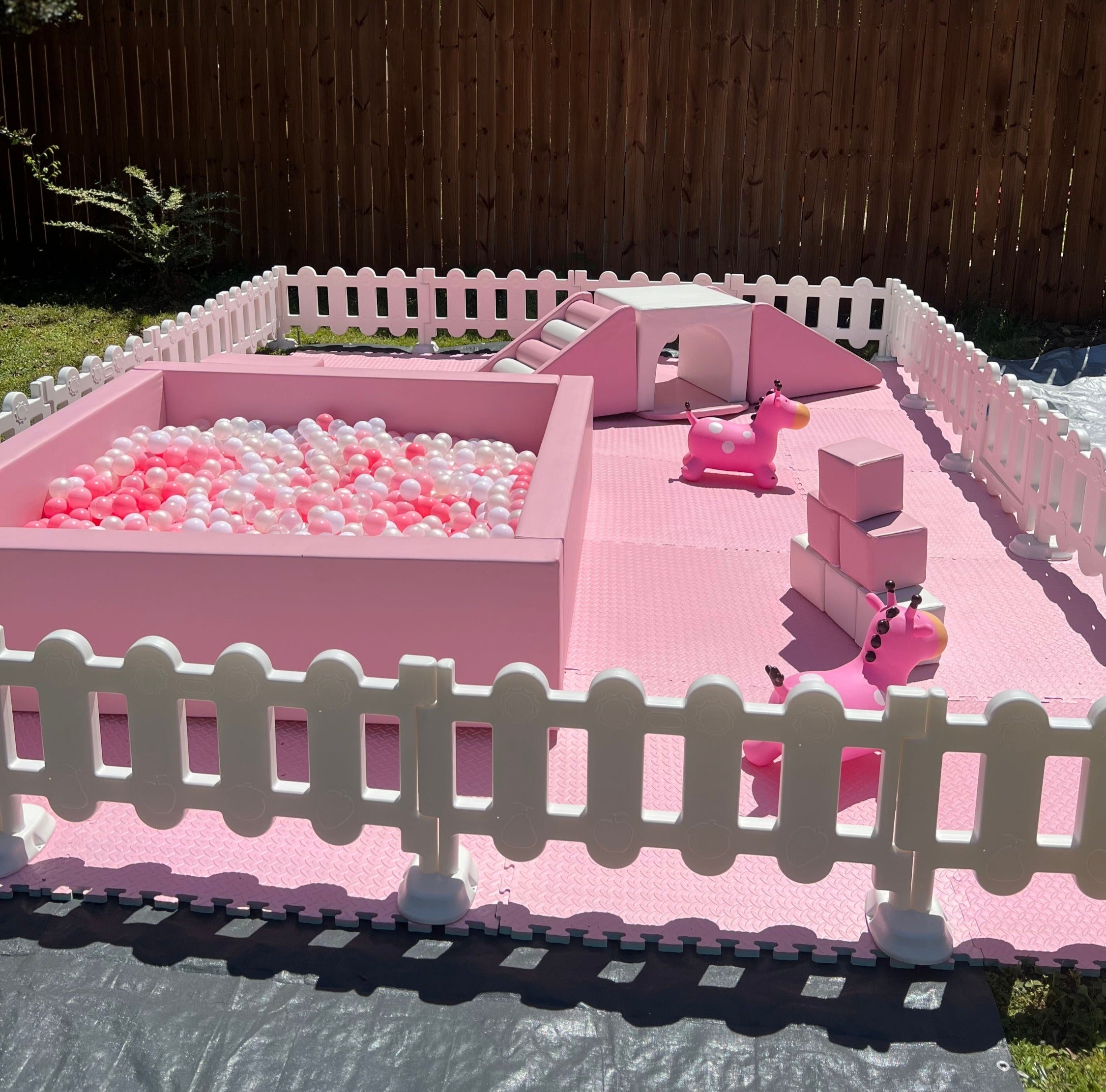Pink Ball Pit Fun Zone with 6'x6' Ball Pit