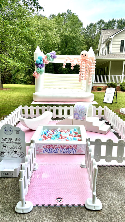 Premium Soft Play Party Rental: 10’ x 10’ Soft Play Area & 4’ x 4’ White Ball Pit