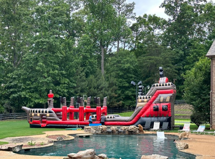 22' The Black Pearl Dual Lane Water Slide