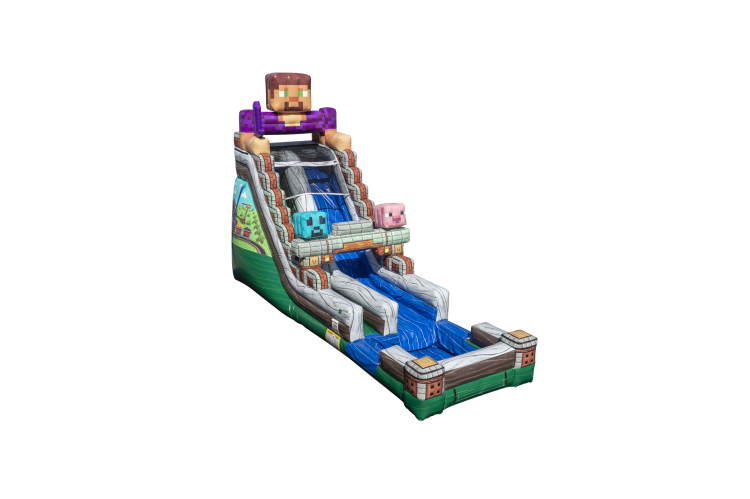 18' Minecraft Inflatable Water Slide Rental