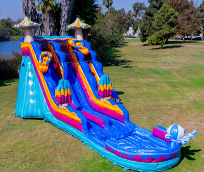 20' Pool Party Dual Lane Waterslide
