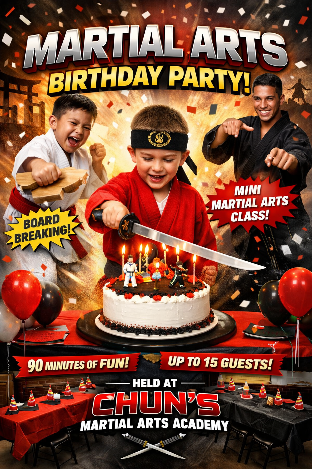 Martial Arts Birthday Party at Chun’s Martial Arts Academy 🥋🎉