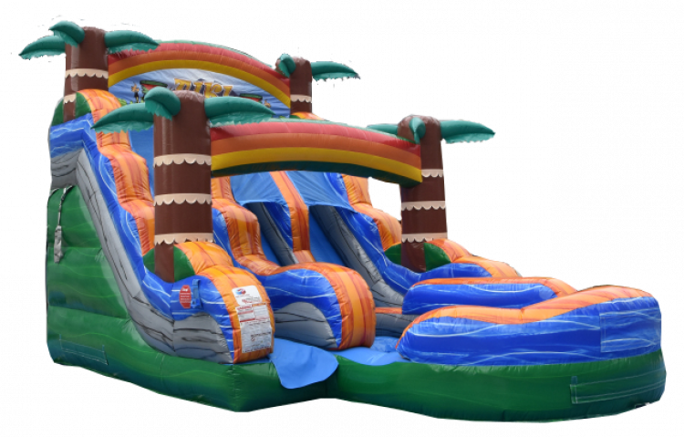 15' Tiki Plunge Dual Lane Water Slide
