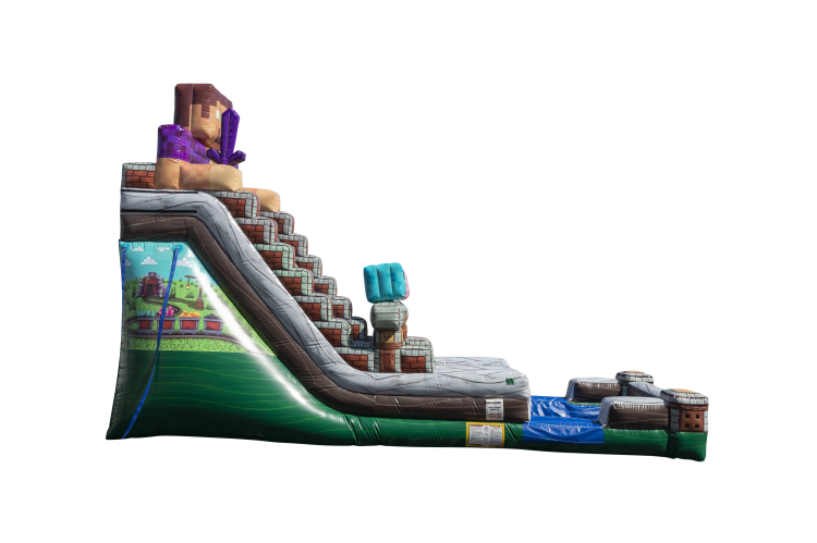 18' Minecraft Inflatable Water Slide Rental