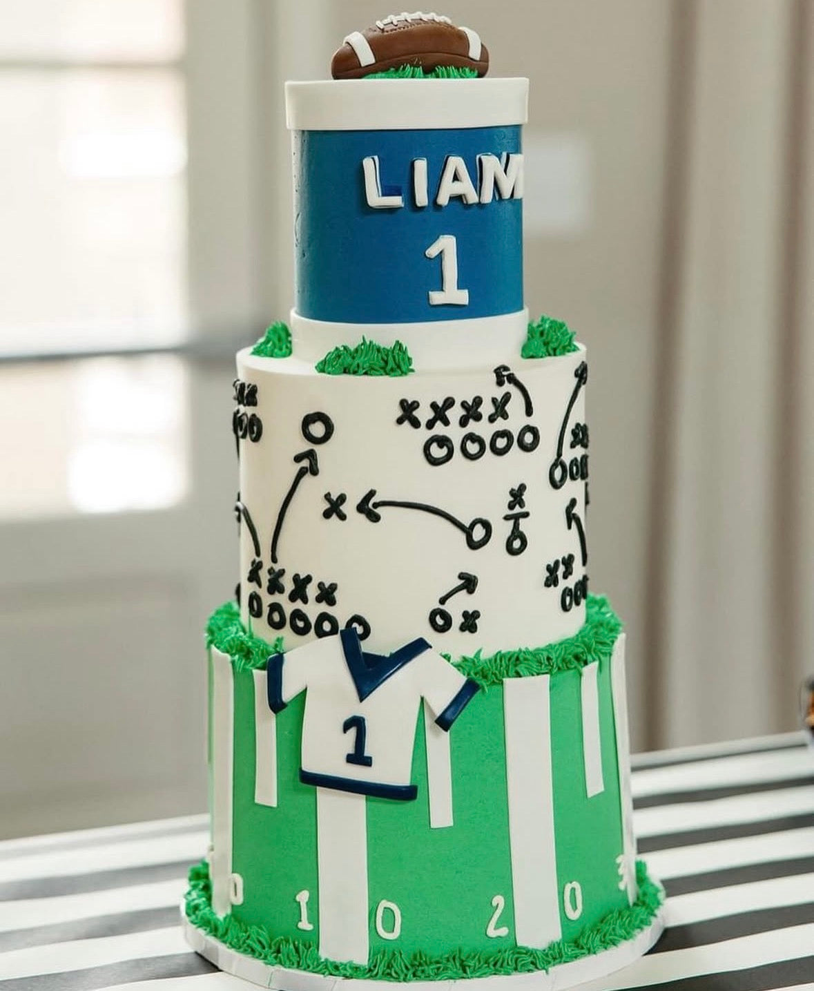 Three-Tier Custom Birthday Cake from The Purple Sprinkle