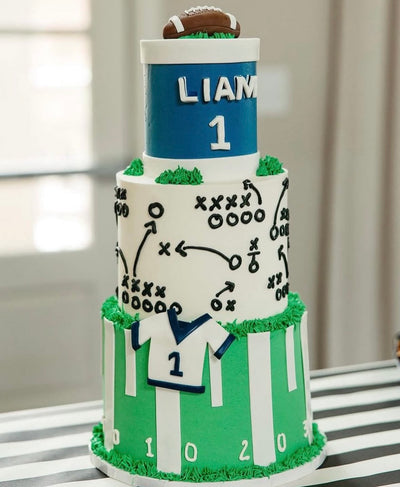 Three-Tier Custom Birthday Cake from The Purple Sprinkle