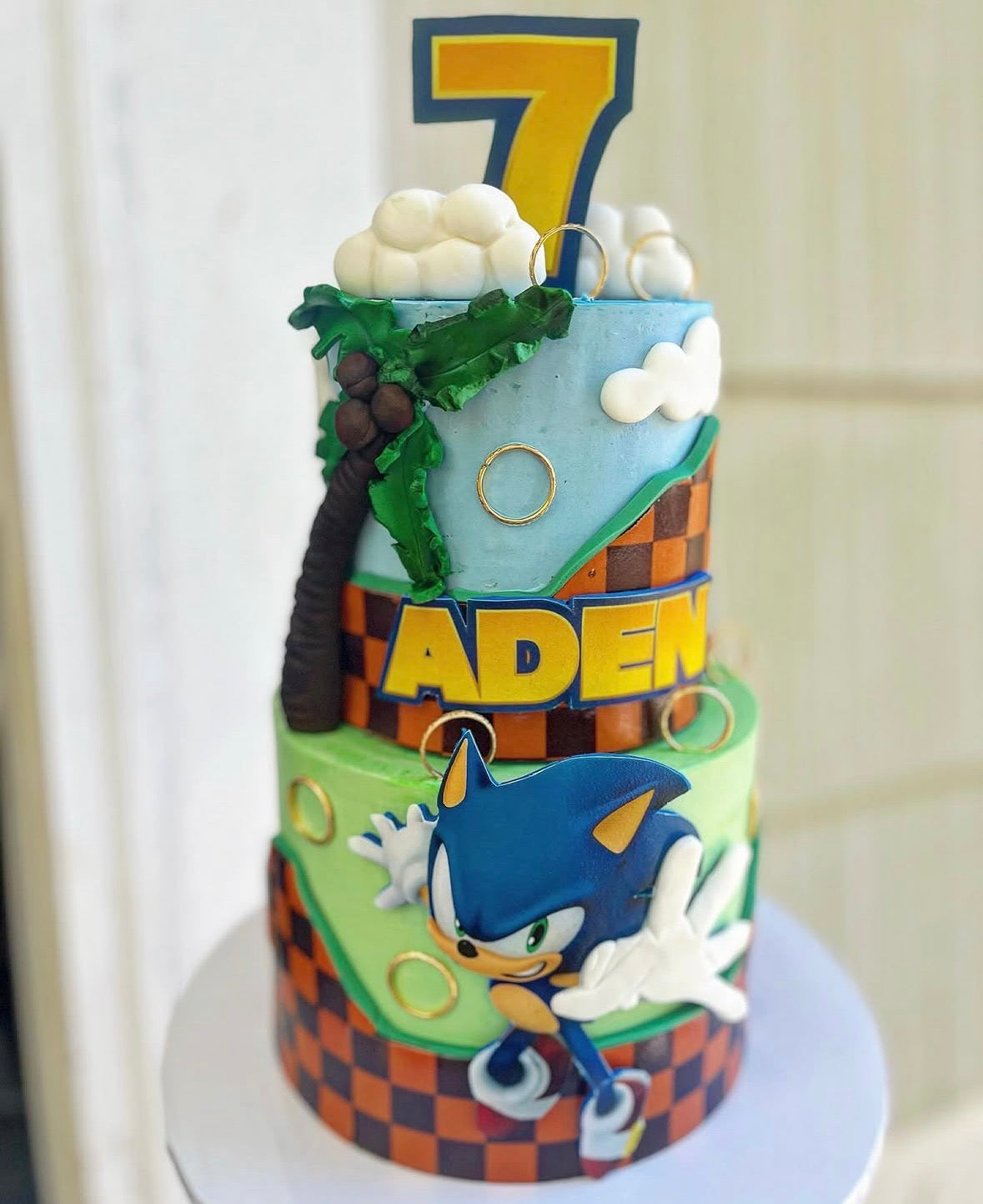 Two-Tier Custom Birthday Cake from The Purple Sprinkle