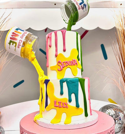 Two-Tier Custom Birthday Cake from The Purple Sprinkle