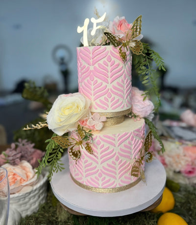 Two-Tier Custom Birthday Cake from The Purple Sprinkle