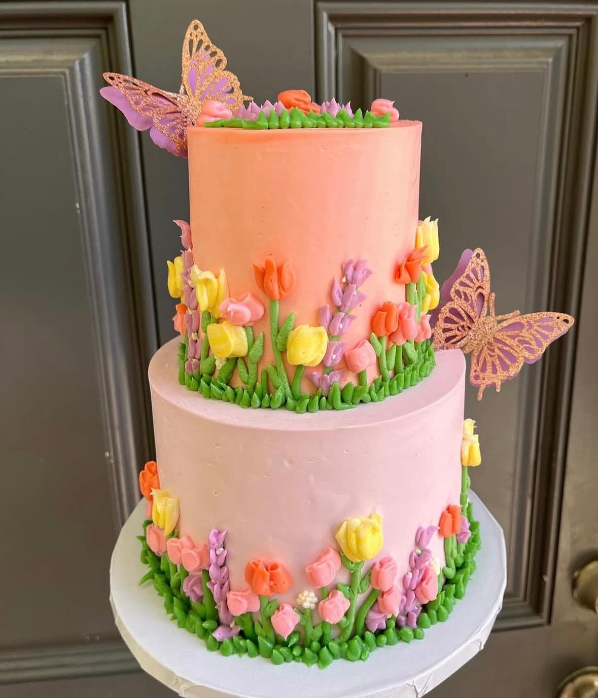 Two-Tier Custom Birthday Cake from The Purple Sprinkle