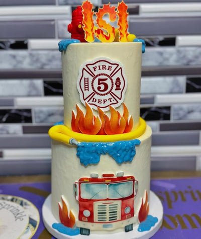 Two-Tier Custom Birthday Cake from The Purple Sprinkle