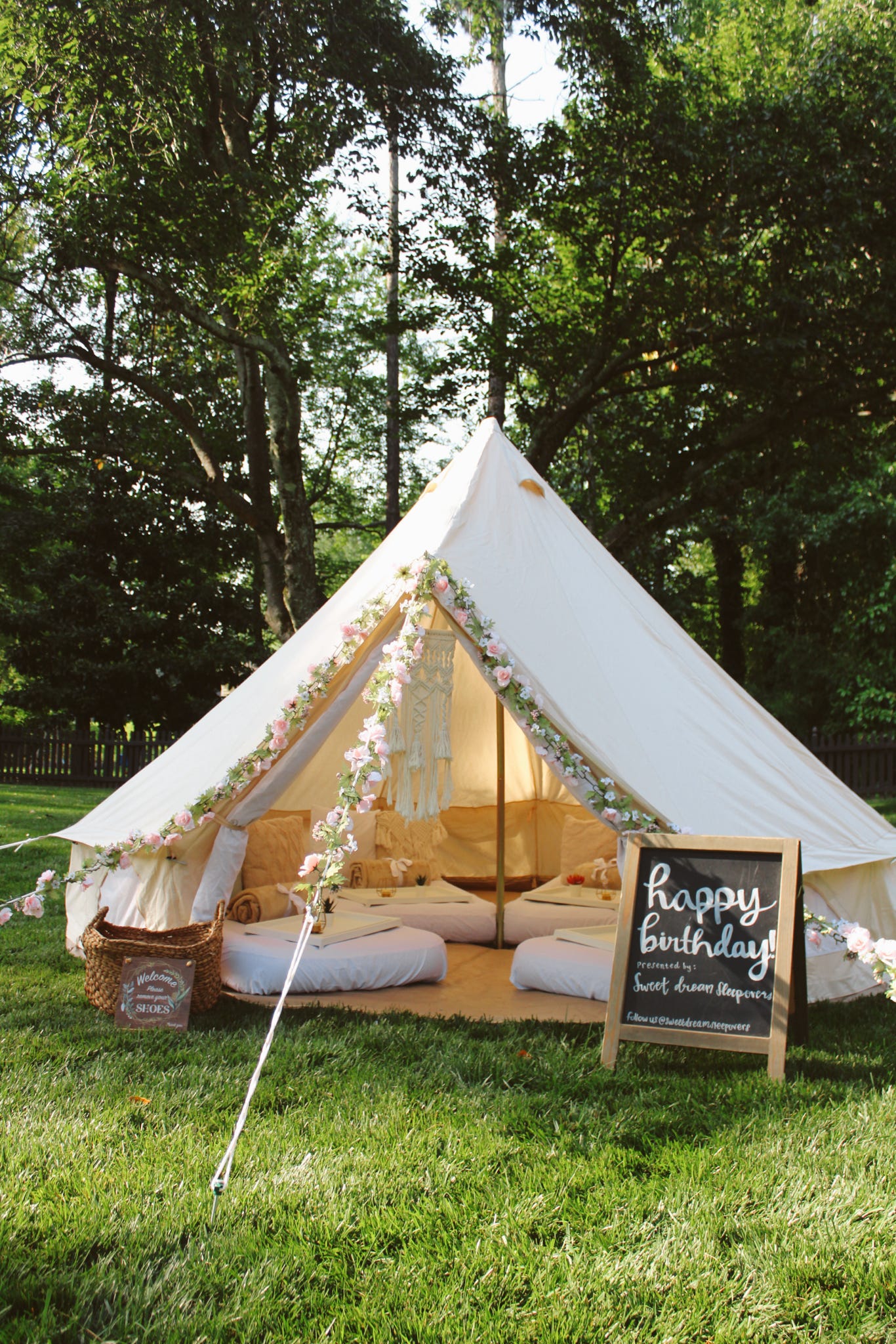 Ultimate Glampout Bell Tent Sleepover Party