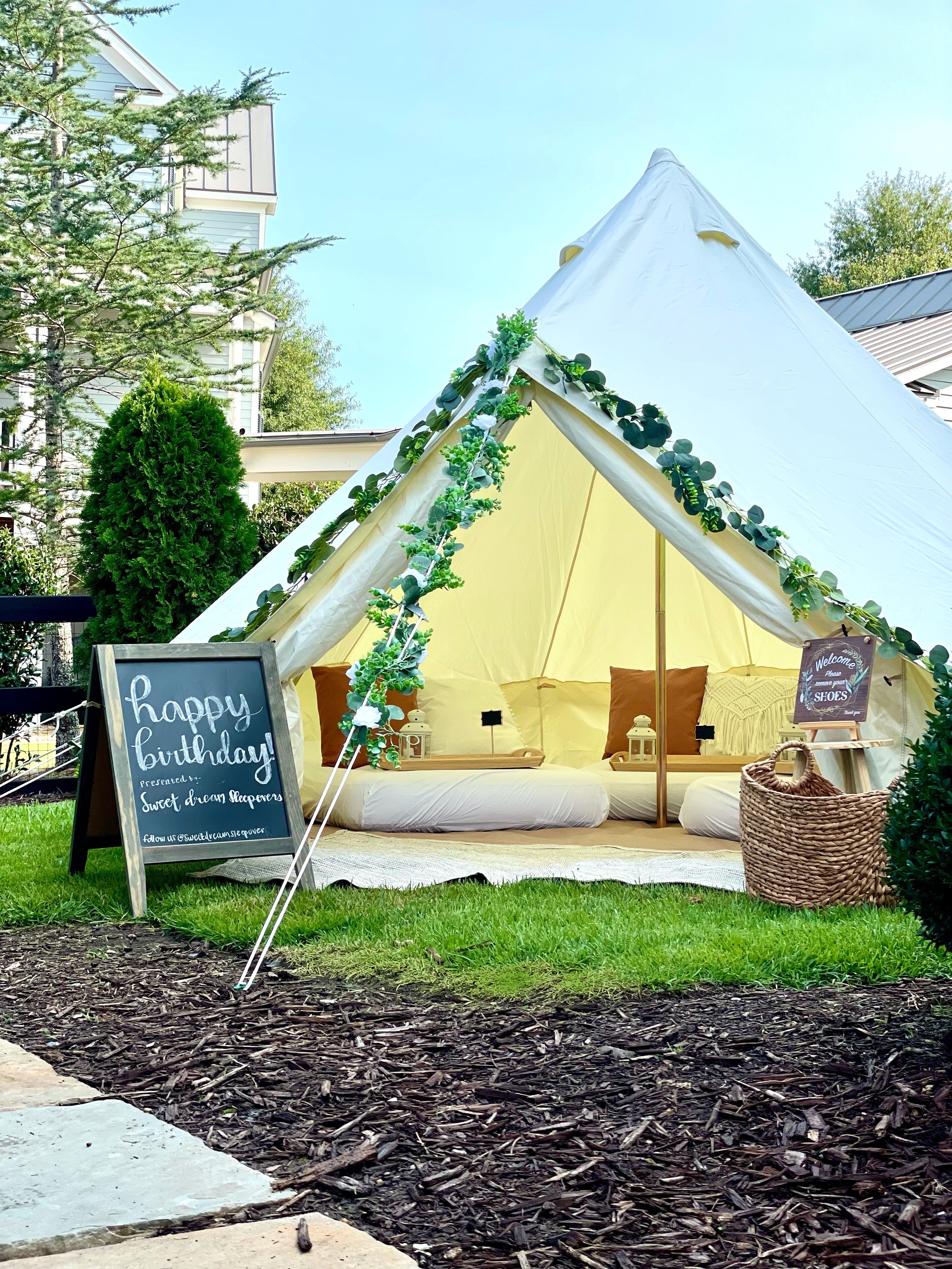 Ultimate Glampout Bell Tent Sleepover Party
