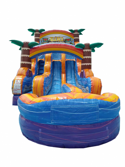 18' Tiki Plunge Dual Lane Water Slide