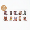 Cowboy Boot Temporary Tattoos - 10 pack