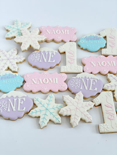 Winter Onderland First Birthday Cookies